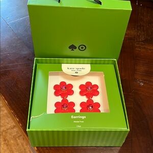 Kate Spade Red Flower Earrings